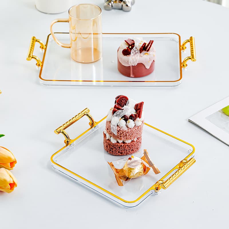 Plastic Tray Cup Holder Rectangular Dish Storage for KTV Beauty Salon Hotel Large Light Luxury Living Room Dining Room