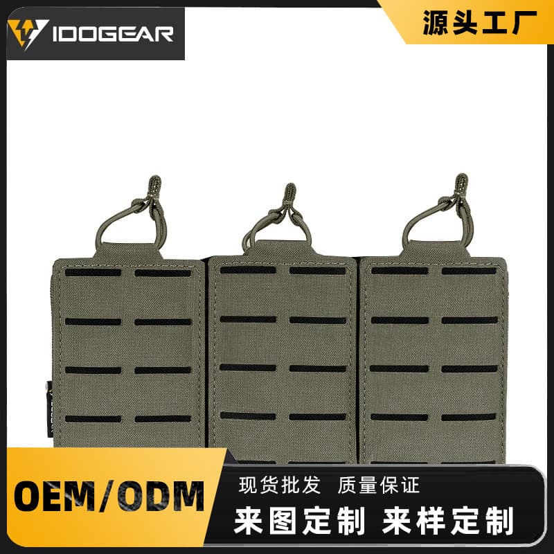 IDOGEAR Small Steel Scorpion Military 5.56 Triple Magazine Tactical Vest Laser MOLLE Triple Mag Pouch Tool Pack