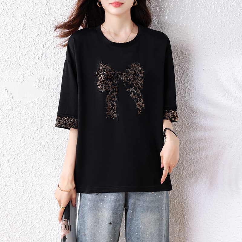 2026 Summer New Fashion Simple Loose Fit Plus Size Stylish T-Shirt Elegant Slimming Top