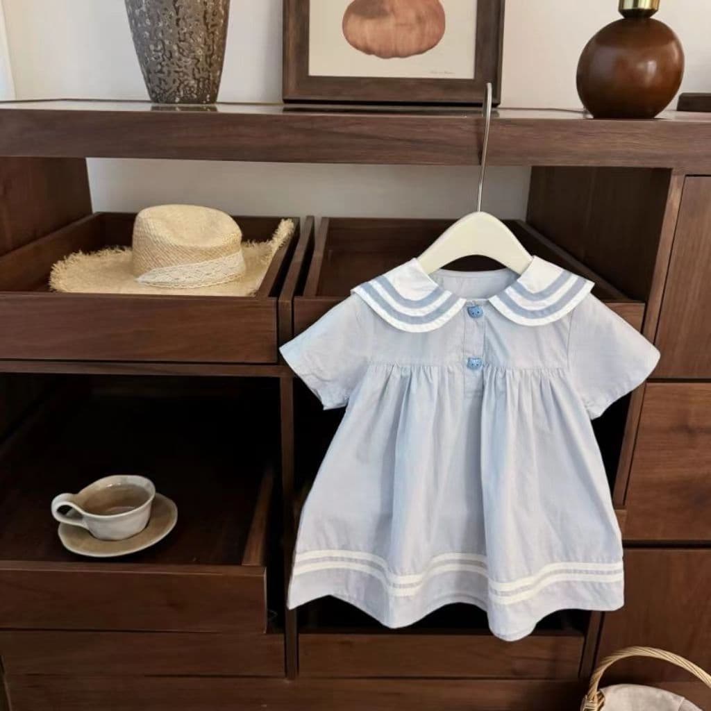Girls' Summer Dress New Style Children's Princess Dress Baby School Fashionable Dress Toddler Cute Short Sleeve Summer Clothing