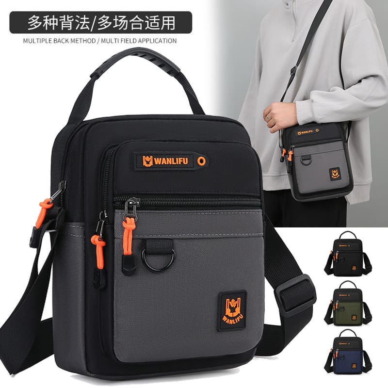 January New Men's Bag Crossbody Bag Shoulder Foreign Trade Cross-border Letter Casual Storage Multi-layer Trend Oxford Fabric Waterproof