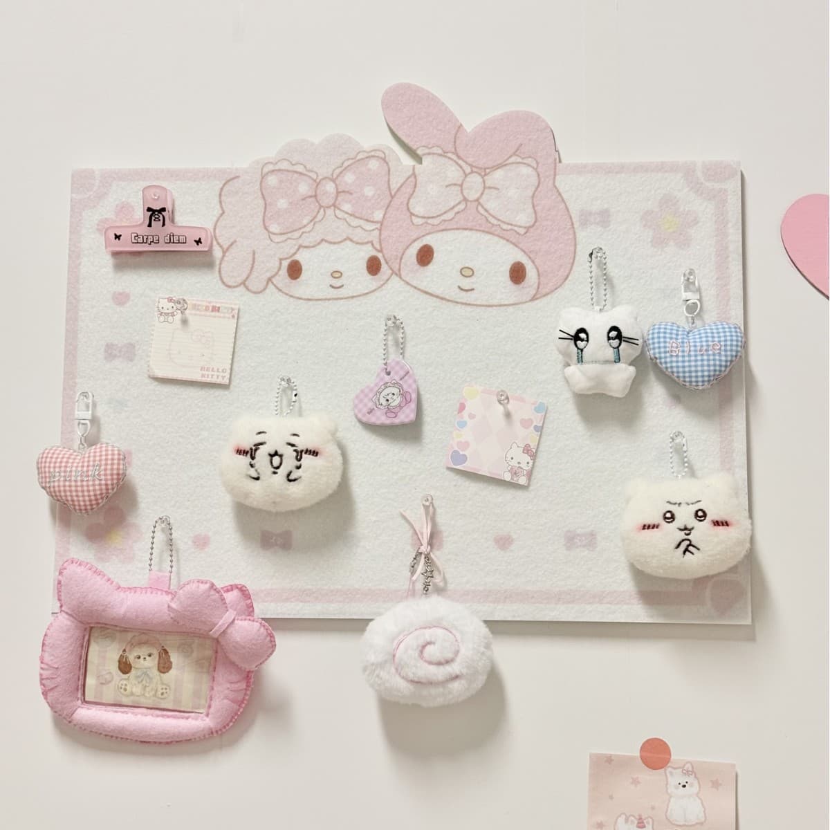 Super cute cartoon non-drill felt wall sticker display board photo background wall message board living room wall decoration