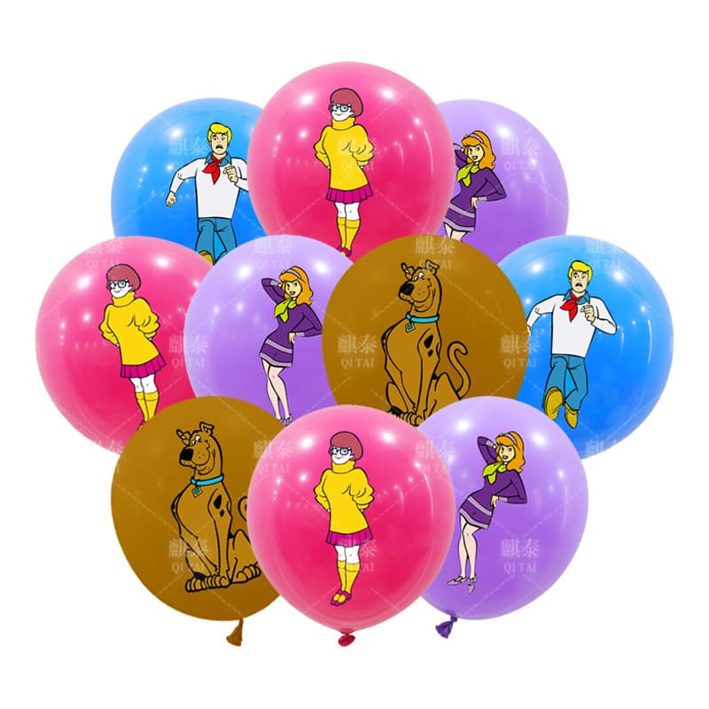 Cross-border Scooby Doo themed balloons children's birthday party decoration scooby doo 12-inch latex balloon set