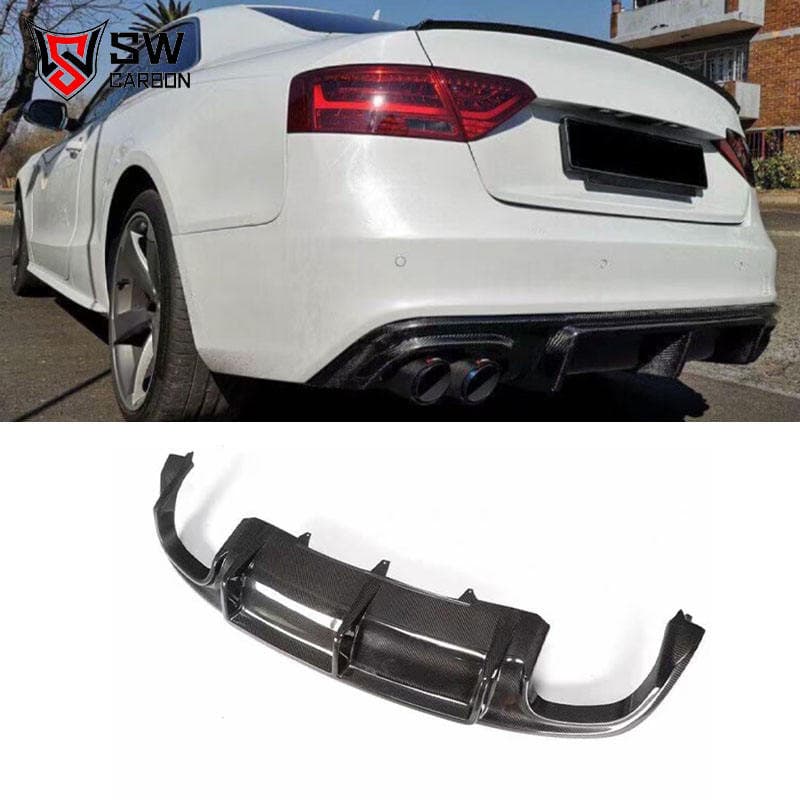 For Audi A5 S5 RS5 2013-2016 Carbon Fiber Rear Lip Car Rear Bumper Diffuser