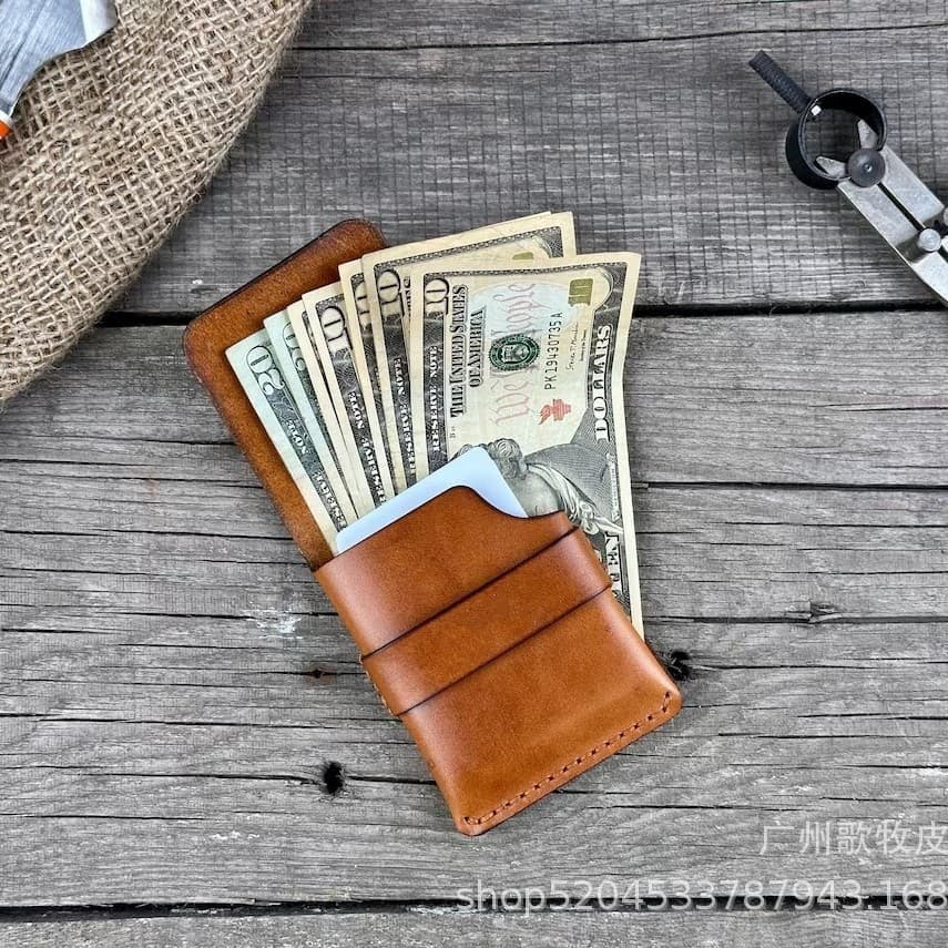 New Original Retro Leather Card Holder, Men's Casual Compact Wallet Card Holder, Handmade Wallet Coin Purse