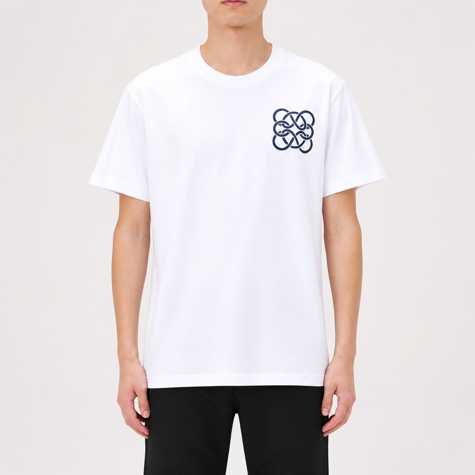 [High Quality Men's Clothing] Pure Cotton 180gsm White 26S 1-Ply Cotton Short-Sleeve T-Shirt Loose Fit Printed