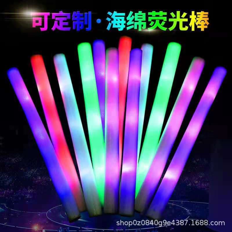 Custom Colorful Glow Stick Cheering Stick for Concert Party Atmosphere Props Foam Sponge Light Stick