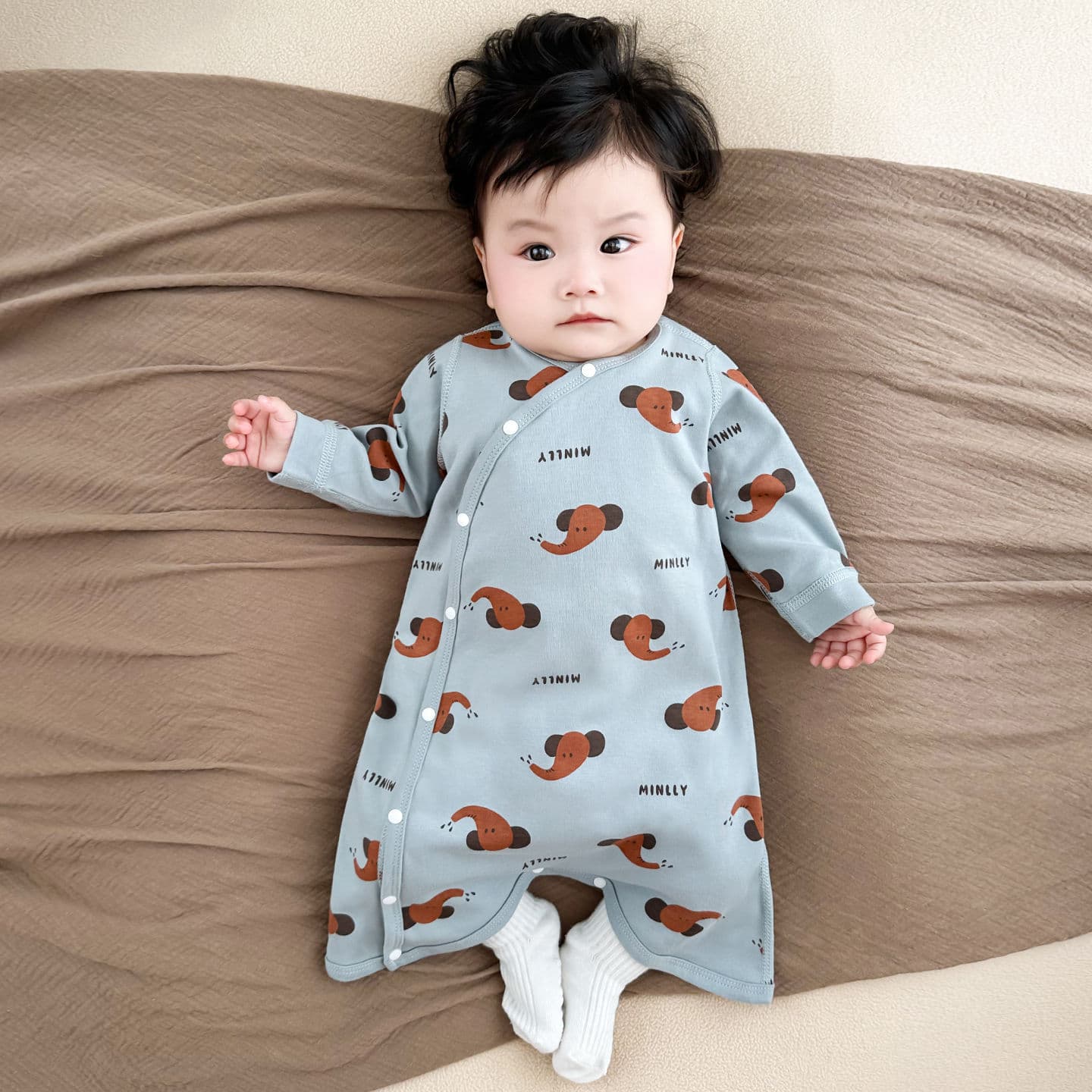 Baby Sleepsack Spring/Autumn Style Pure Cotton Nightgown Infant Pajamas Children's Sleep Dress New Four-Season Universal Double-Layer Belly Protection