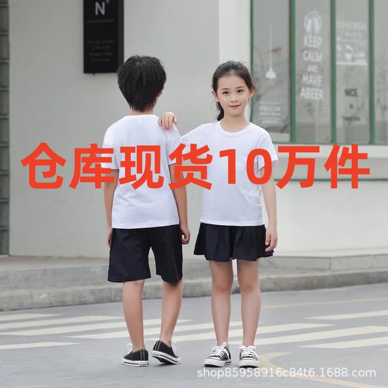 Manufacturer Direct Sales Export Children's T-shirts Pure Cotton Short Sleeve Painting T-shirts Kids Apparel Blank Summer Wear Boys Girls Toddlers
