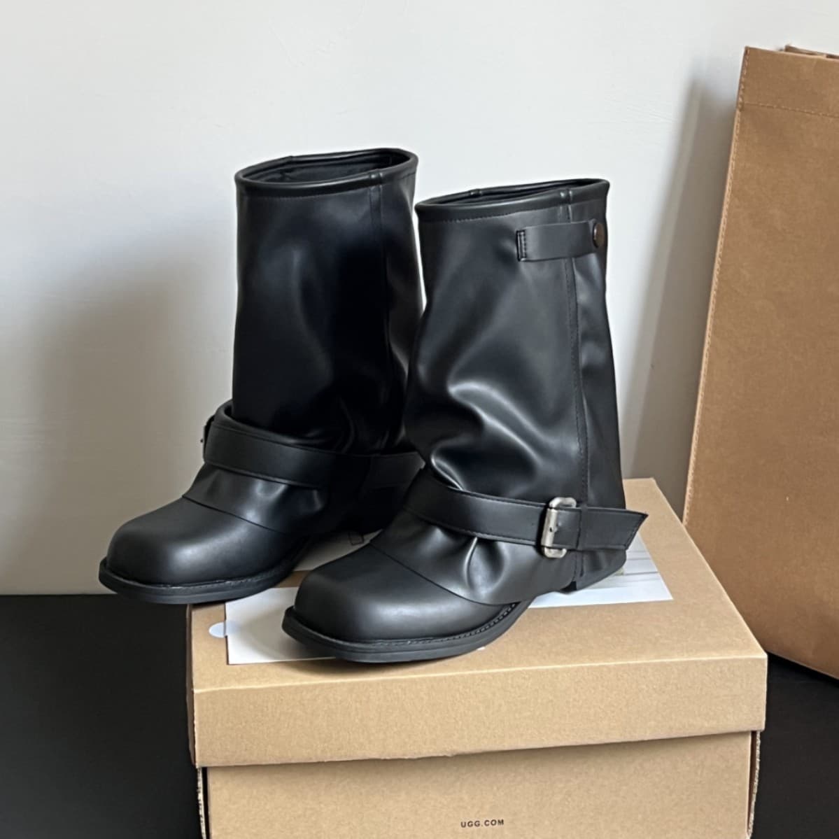 Chunky Heel Black Martin Boots Women 2026 Summer New Single Boots Pants Boots Stacked Boots Western Cowboy Boots Short Boots