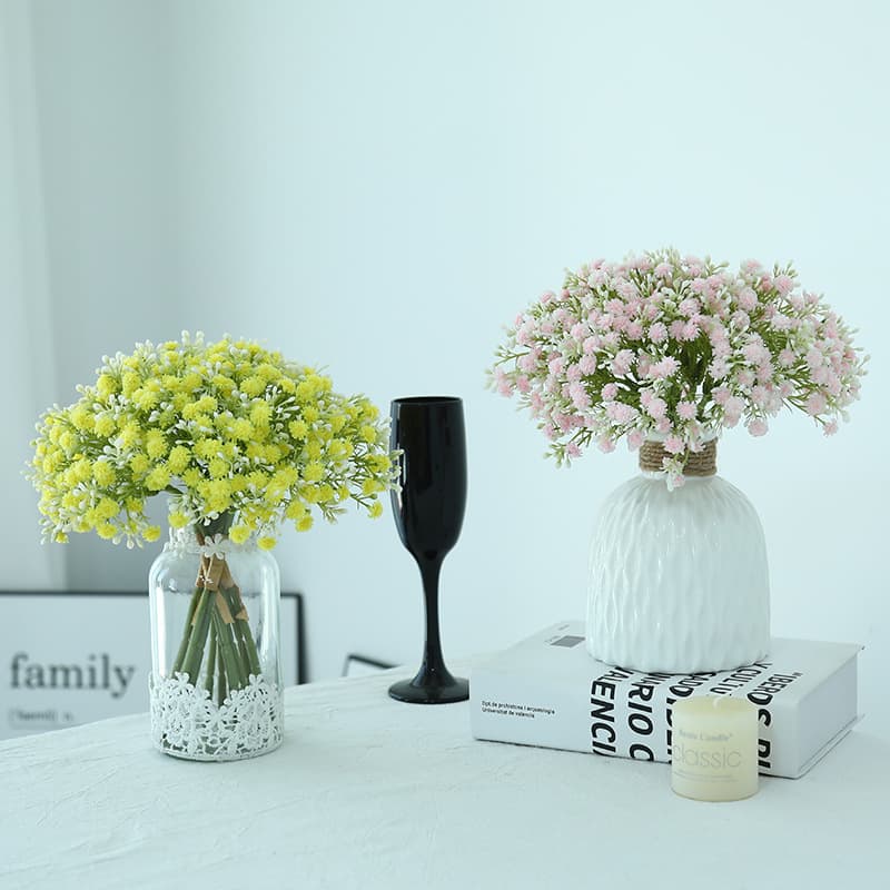 3-Stem Soft Touch Artificial Baby's Breath - Fake Flower Bouquets for Home and Wedding Decor, High-End Simulation Flower Wholesale