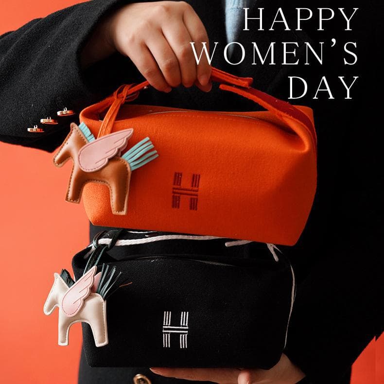 March 8th Women's Day Gift for Beauty Salons Premium Light Luxury Practical Donkey-Hide Gelatin Bird's Nest Baking Tote Bag