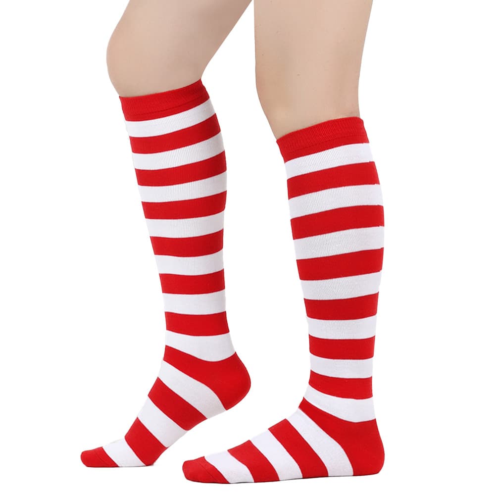 Cross-Border Striped Calf Socks Christmas Socks Women's Knee-High Socks Striped Socks Men's Socks European and American Mid-Calf Socks Performance Socks JK Socks