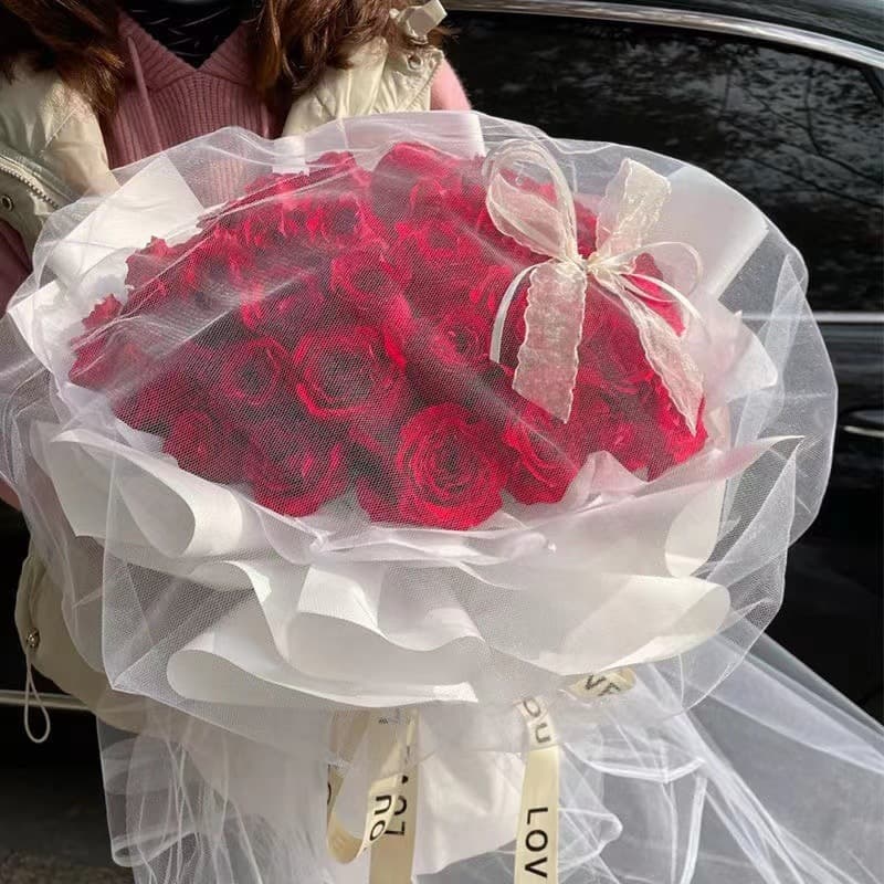 Rose eternal flower fake flower finished product full of stars dried flowers Chinese Valentine's Day birthday gift for girlfriend and wife