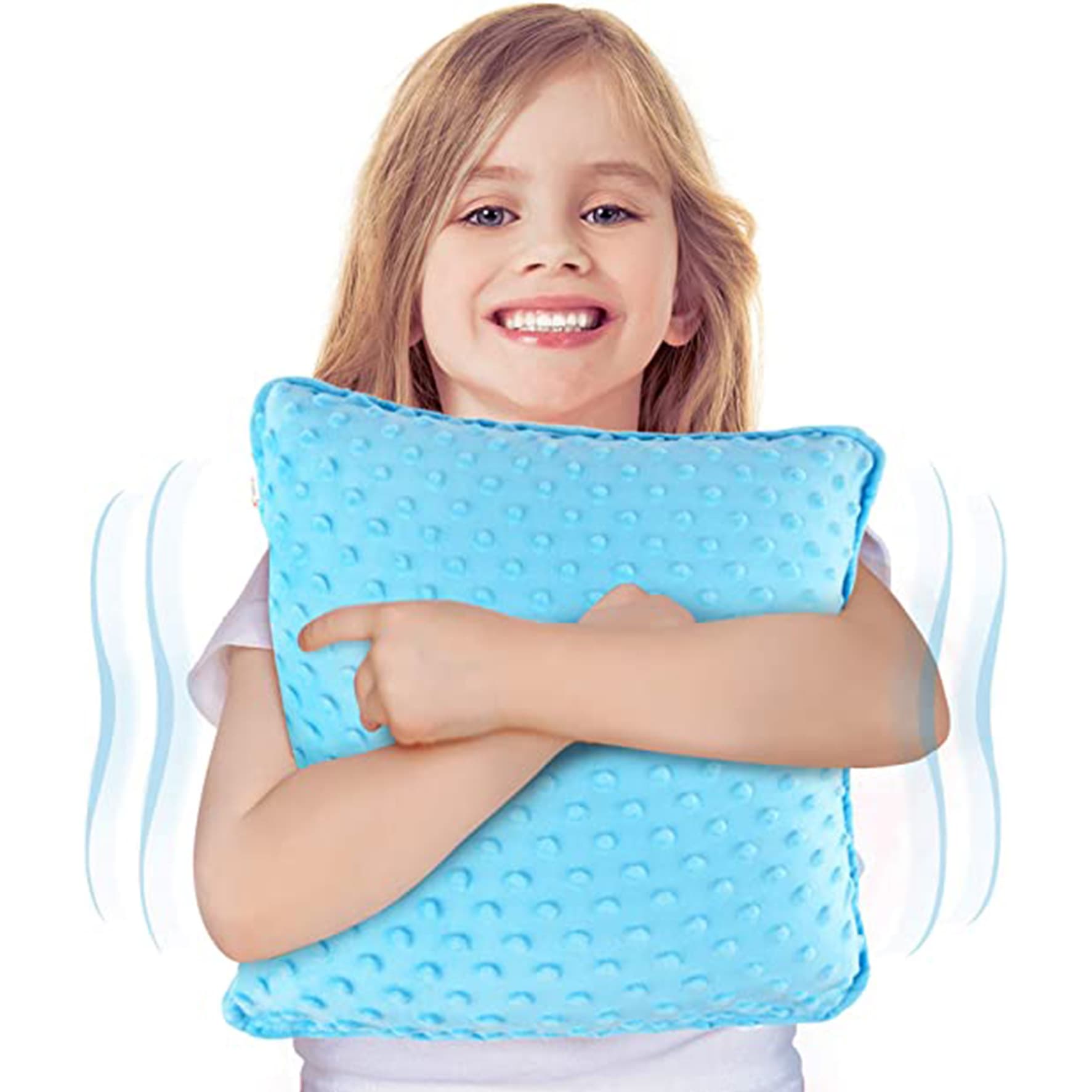 Sponge vibration pillow sensory pressure pillow square plush soft cover texture convex bubble therapy stimulation vibration pillow