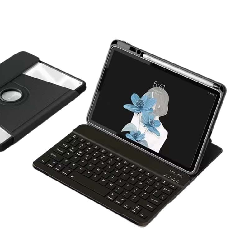 Compatible with iPad 10th Gen/A16 Tablet Case Pro 11/Air 7 Rotating Keyboard Anti-Drop Case 10.2 inch Leather Cover