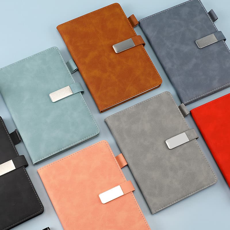 A5 Business Meeting Notebook with Buckle Portable Journal Customizable LOGO Minimalist Notebook Faux Leather Cover