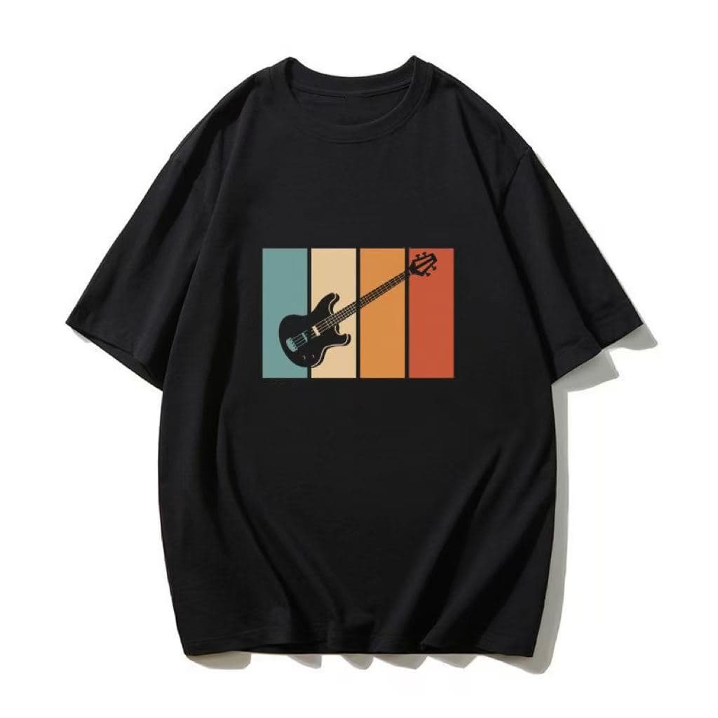 Milk Silk Guitarist Music Print Short Sleeve T-Shirt Rock Band Hip Hop Tee Summer Top for Men and Women