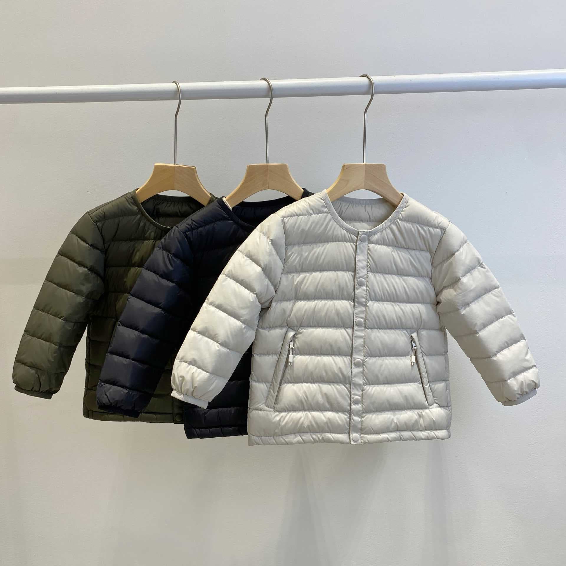 School uniform essential: 90% down-filled children's jacket with lightweight long sleeves, new style, perfect for boys and girls, as an inner layer or baby outerwear.