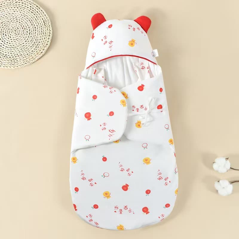 Newborn Swaddle Baby Sleep Sack Anti-Startle Wrap Infant Supplies Class A Pure Cotton Thickened Blanket for Autumn and Winter