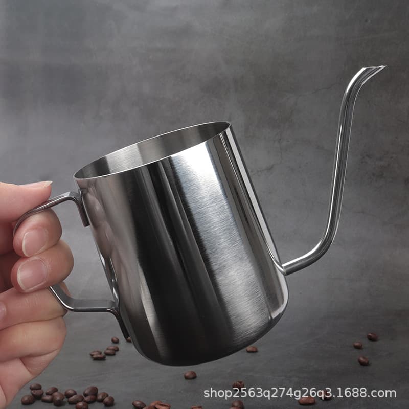 [Factory Direct] Stainless Steel Drip Coffee Kettle, 350ml, for Home Use, with Narrow Spout