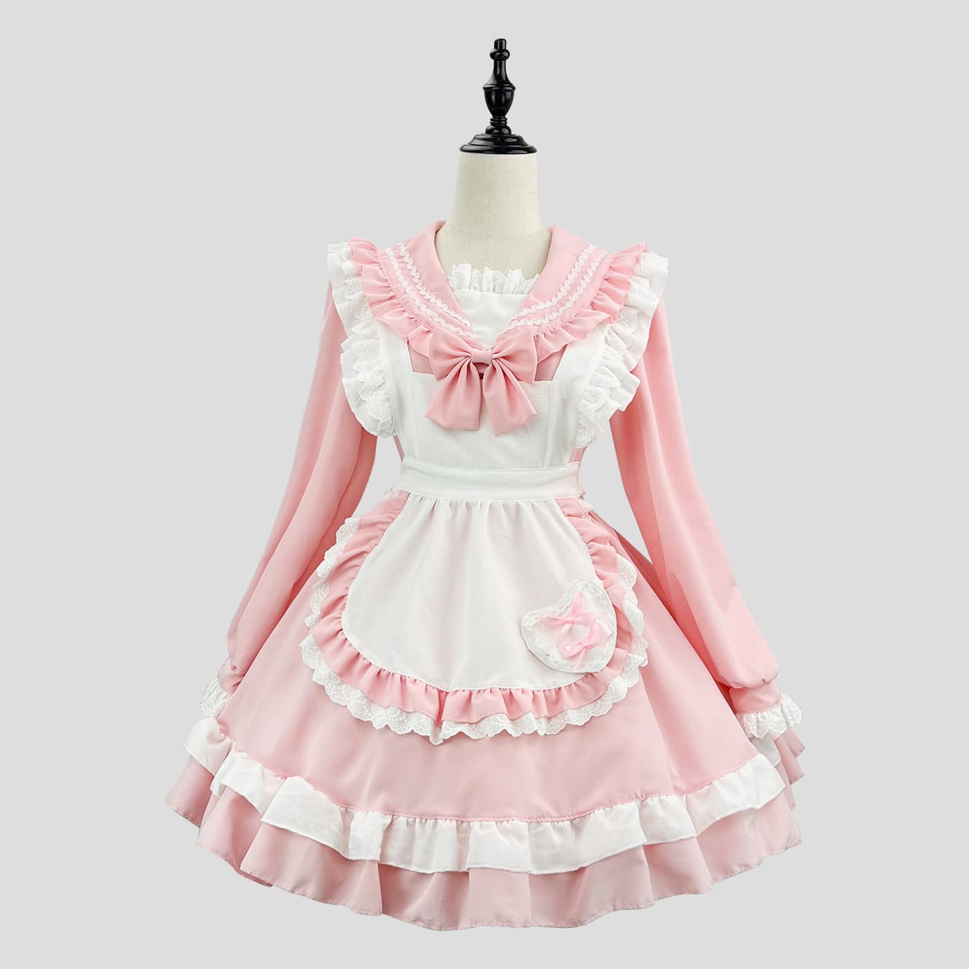 New style suitable for daily wear Japanese sweet sailor uniform COS maid outfit long-sleeve dress maid apron set