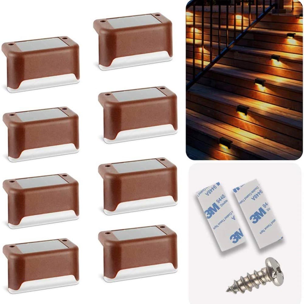 Solar Step Light LED Pathway Lamp Fence Light Outdoor Garden Landscape Stair Lighting