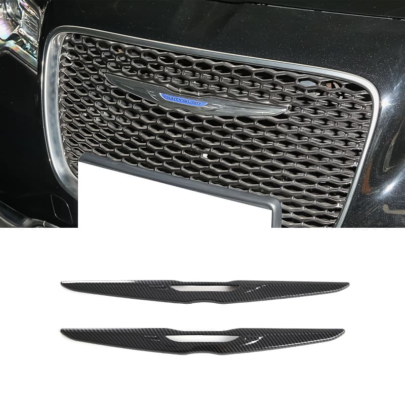 Front and rear emblem panel decorative frame for 2016 Chrysler 300C, front and rear badge sticker, exterior decorative trim