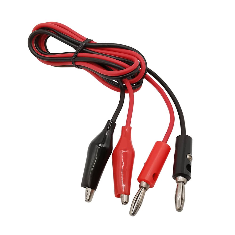 4mm banana plug to alligator clip wire power test lead alligator clip 2 plug to 2 clip red and black wire 1 meter