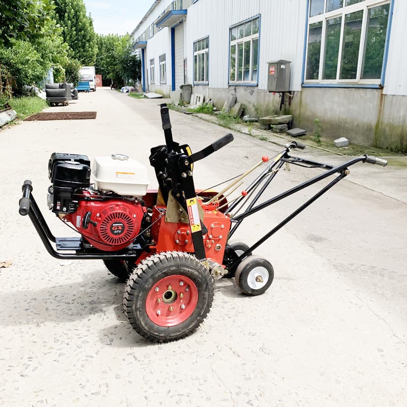 Hand-push gasoline sod cutter, fully automatic with cutting function for community greening, lawn transplantation, and sod removal.