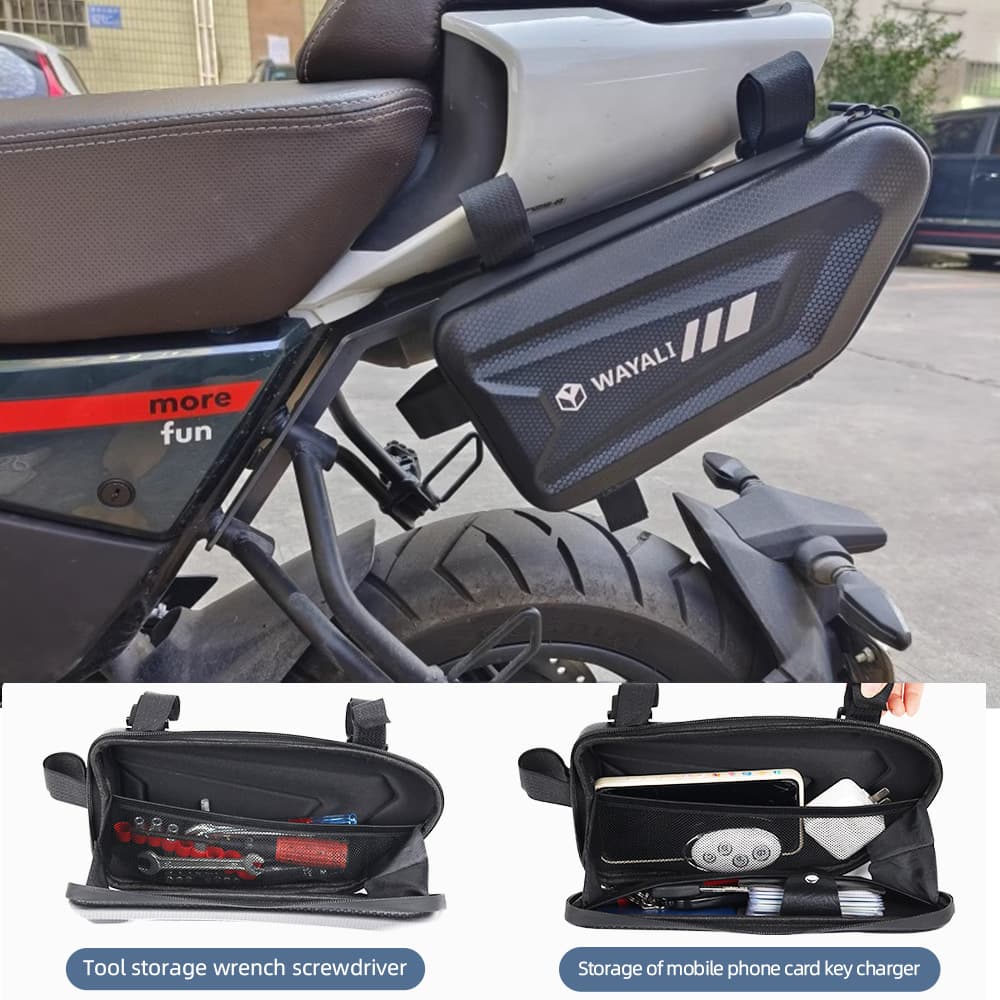 Side Bag for Wuji SR250GT/LX Scooter Motorcycle Side Mount Bag Triangle Tool Bag Modification