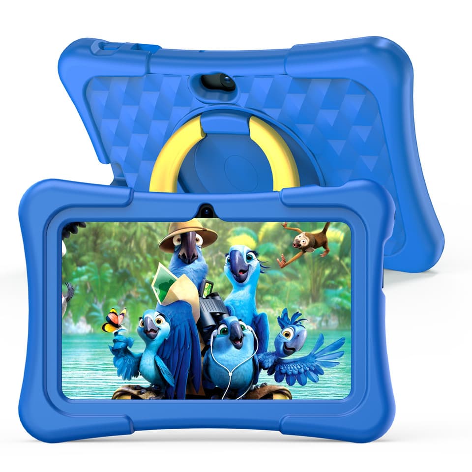 7-inch educational children's tablet with protective silicone case, 360-degree rotating handle stand, cross-border trade exclusive