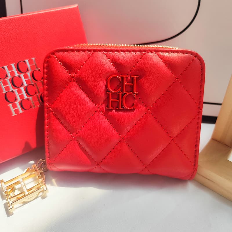 2025 New Women's Wallet Short Style European and American Version Vertical Accordion Zipper Coin Purse Fashionable Plaid Card Holder for Women