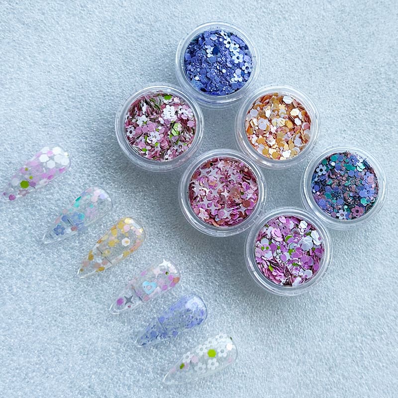 Nail Glitter New Spring Breeze Glitter Flower Blazing Flash Glitter Nail Epoxy Glitter Powder Wholesale