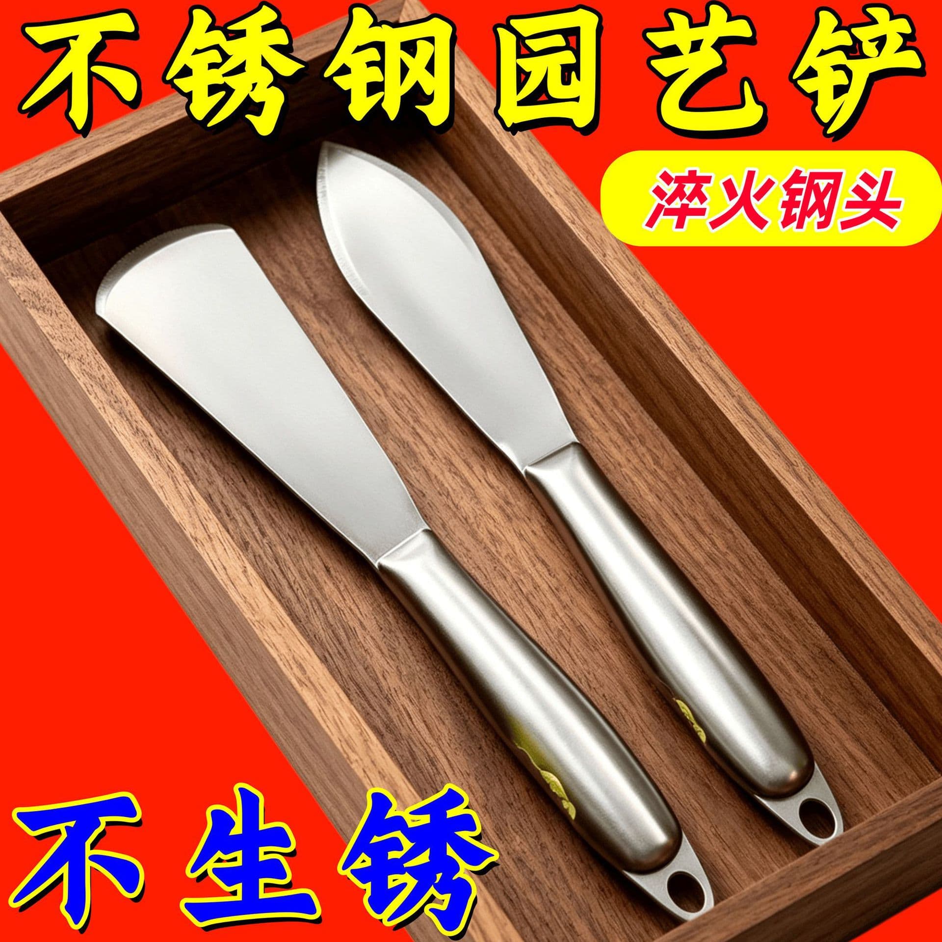 One-piece stainless steel shovel gardening tool for digging soil, wild vegetables, home use, beach combing, farming