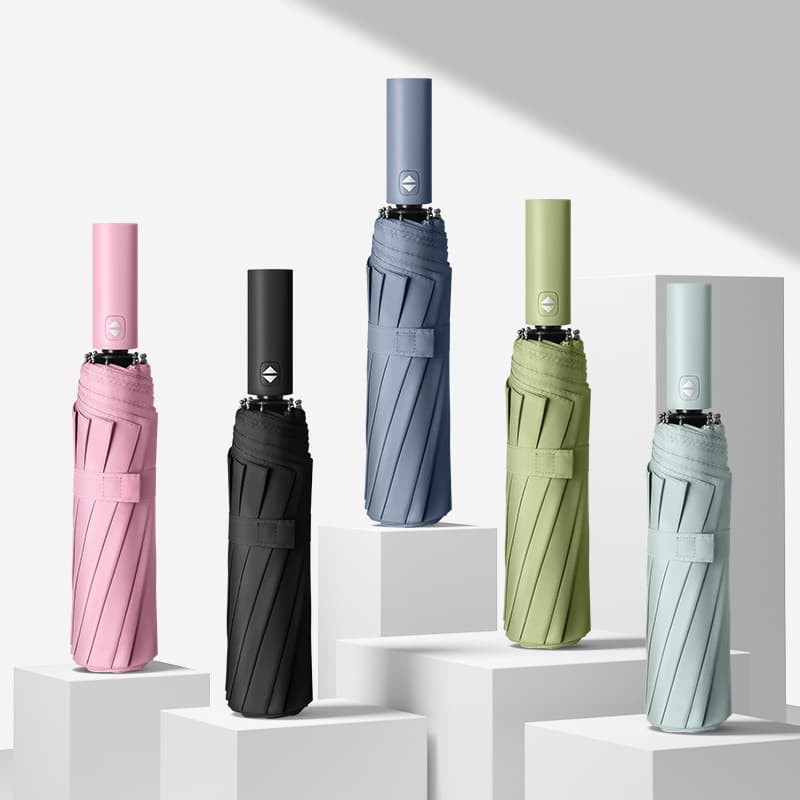 Fully Automatic Umbrella Foldable Large Size Reinforced Thickened Sturdy Windproof All-Weather Unisex Sun Protection Umbrella