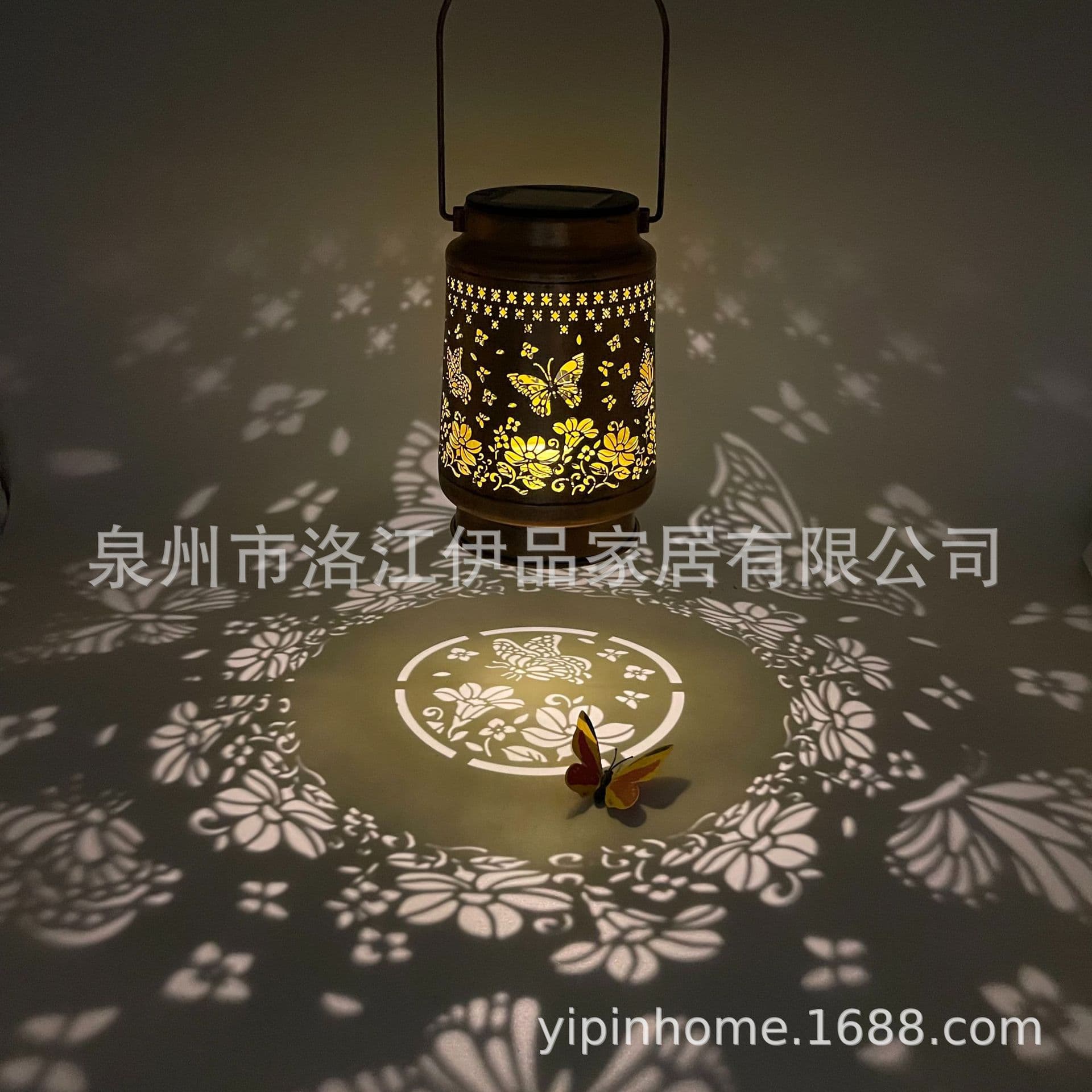 Outdoor Garden Decorative Lantern Ironwork Solar Butterfly Hummingbird Reflection Light solar light lantern