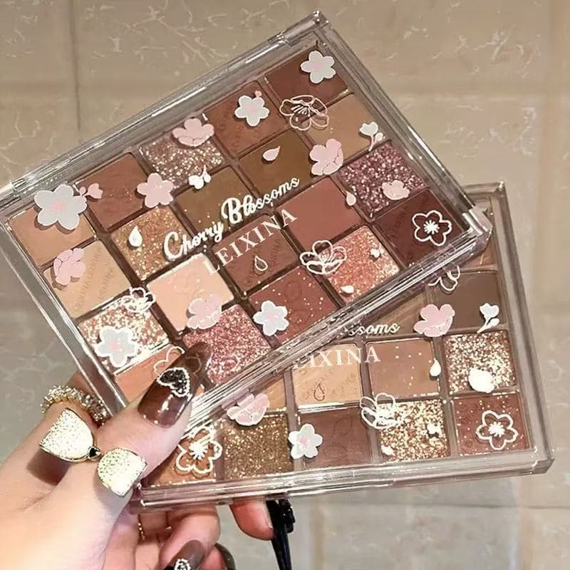 Lecina Evening Sakura Dance 20-Color Eyeshadow Pearlescent Sequin Matte Low Saturation Earth Milk Tea Color New Eyeshadow Palette