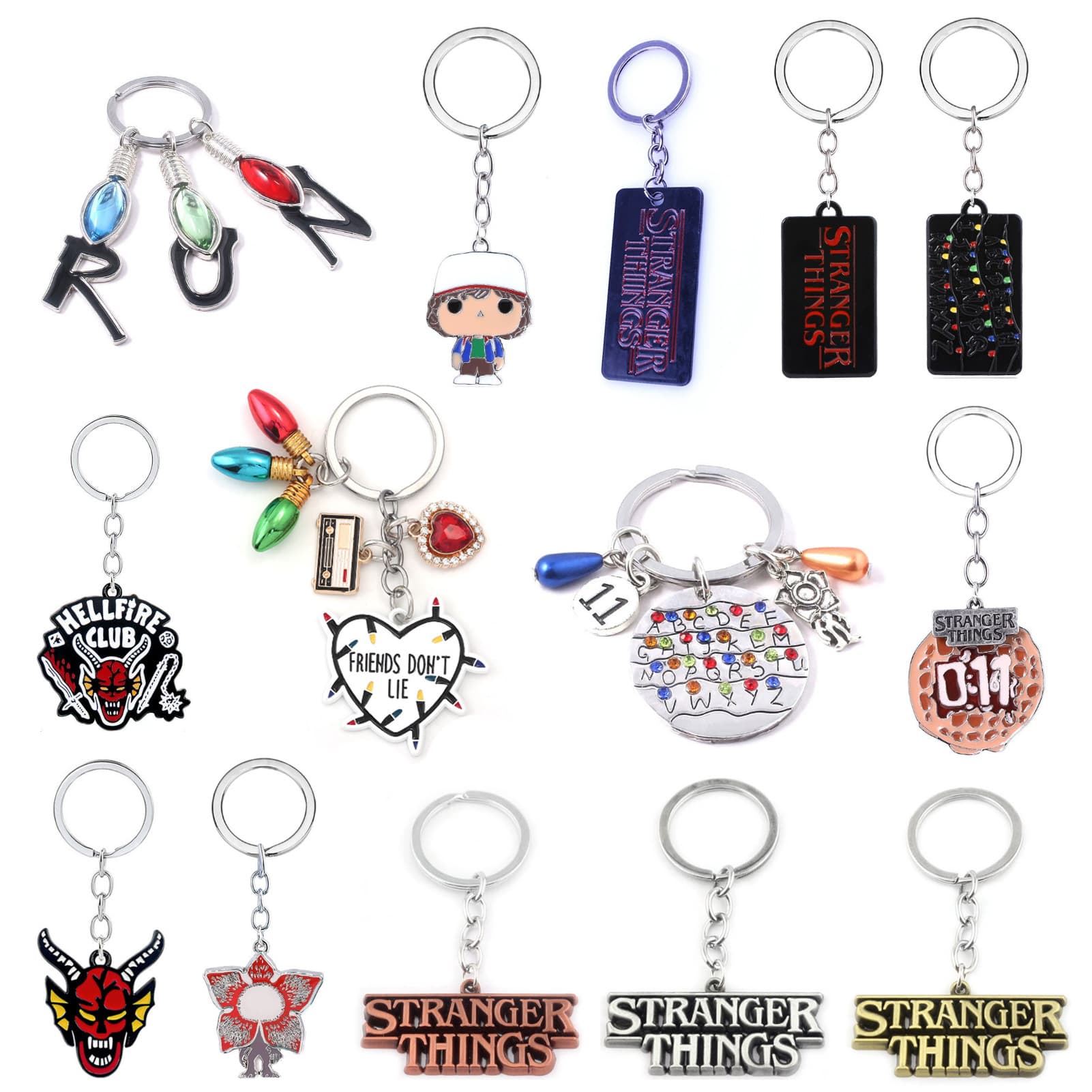 Stranger Things Season 5 26-Letter Waffle Keychain Demogorgon Pendant Cross-Border