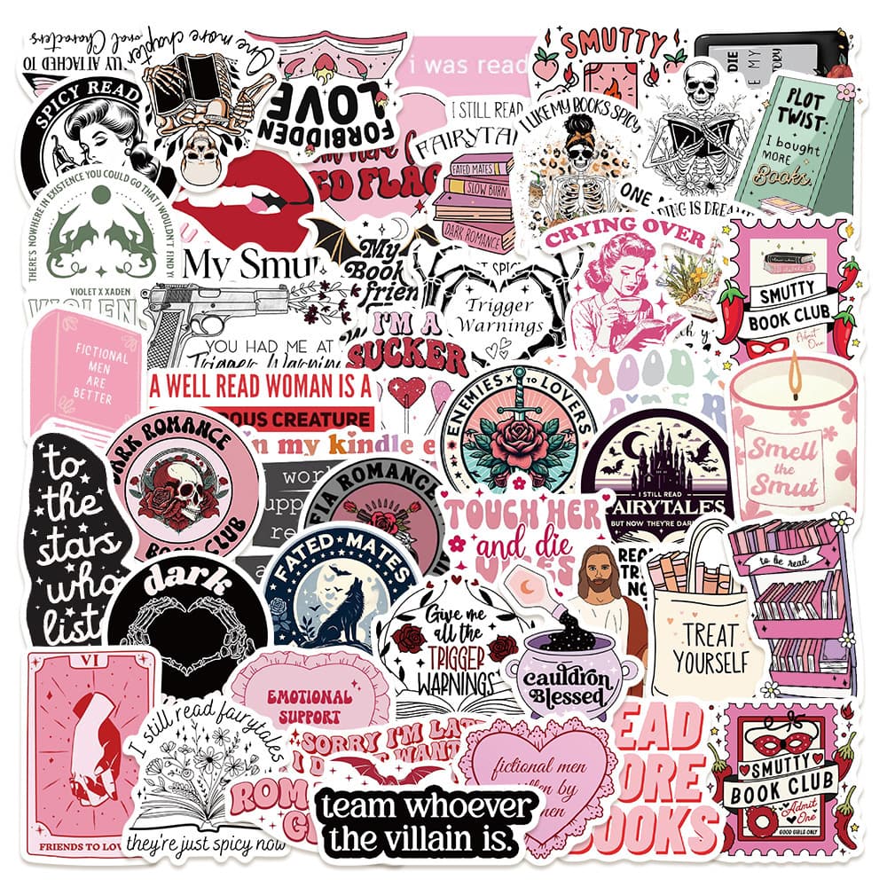 50 Sheets Love Reading Inspirational Stickers, Waterproof Suitcase, Laptop, Helmet Decorative Stickers, Guitar