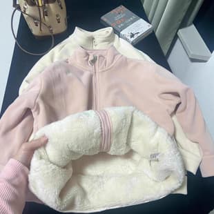 Cross-Border Fleece-Lined Thickened Women's Winter Coat with Alpaca Wool Warmth, High-Neck Hoodie, Open-Front Zipper, Oli Fleece