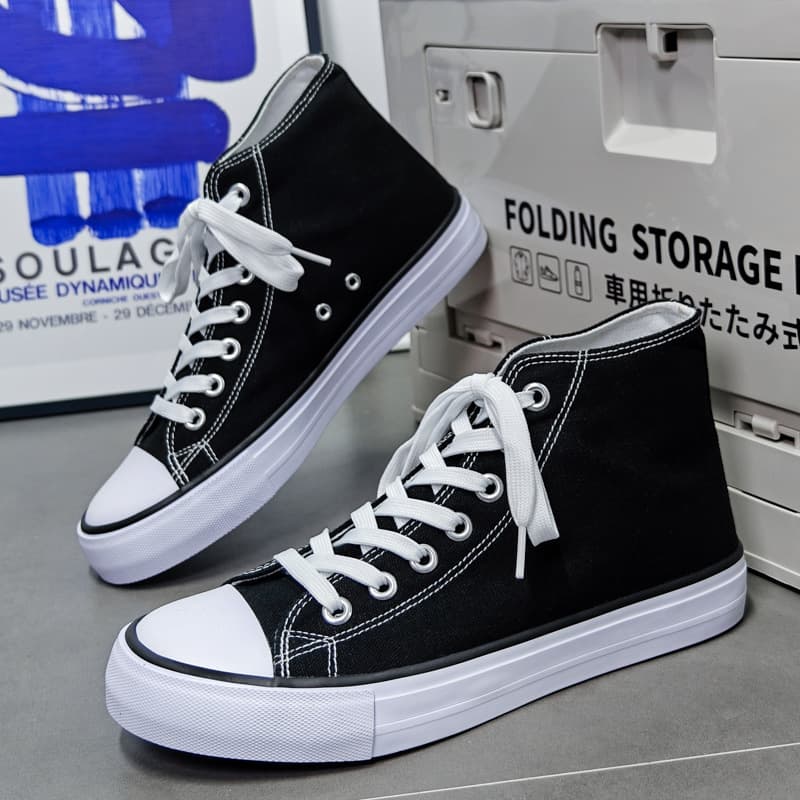 Cross-border Douchuan Summer New DIY High-top Couple Canvas Shoes Men's No-logo Breathable Student Cloth Shoes