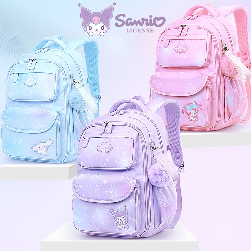 Sanrio Kuromi Elementary School Student Backpack for Girls - New 2025 Lightweight Anti-Gravity Bookbag for 6th Grade