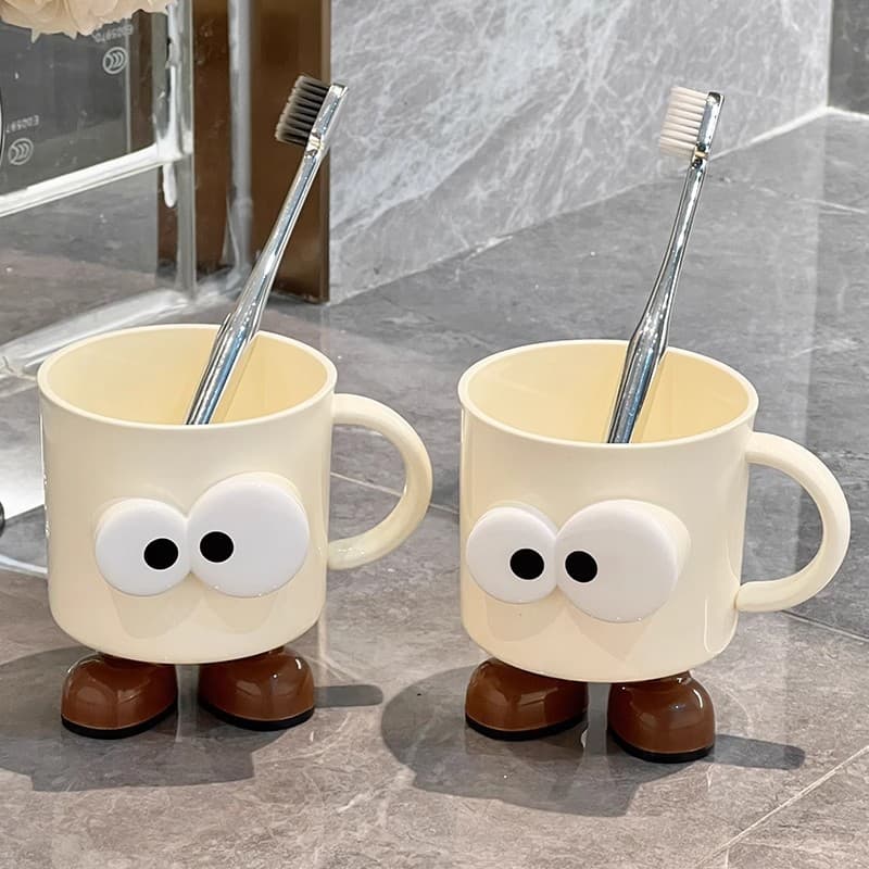 New Home Big and Small Eye Mouthwash Cup Couple Toothbrush Dormitory Cute Washing Cup Brushing Cup Cartoon Mouthwash Cup