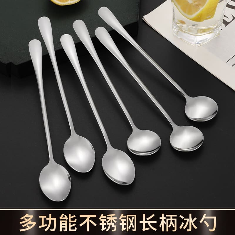 Stainless Steel Ice Cream Spoon Dessert Spoon 1010 Ice Spoon Long Handle Coffee Spoon Ice Cream Scoop 1