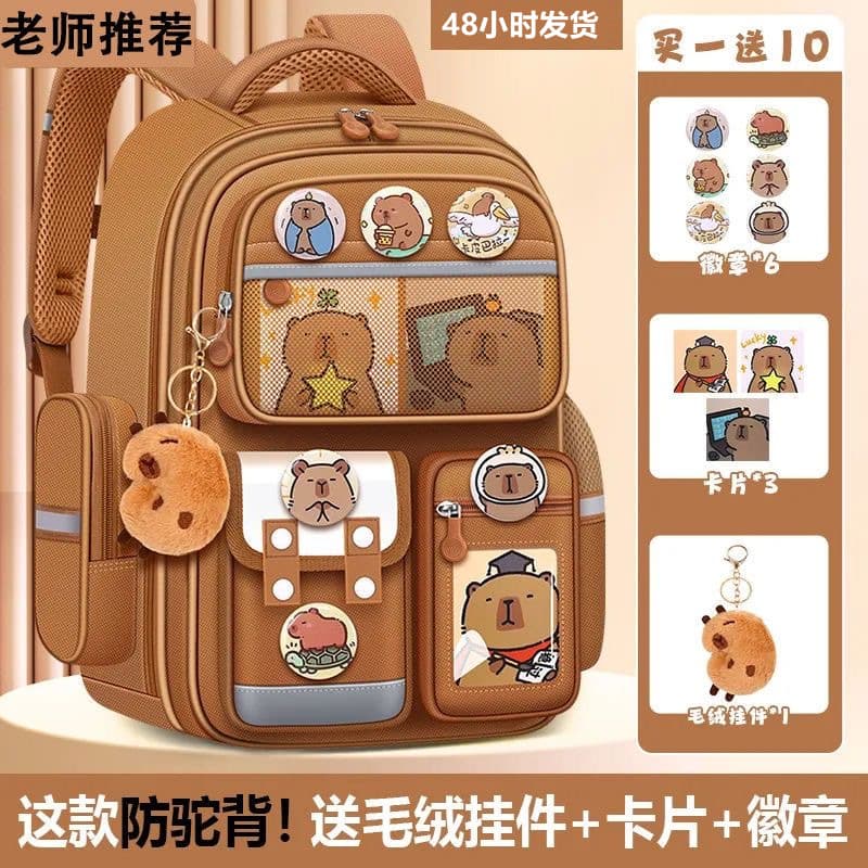 Children's backpack for elementary students grades 1-6, boys 2023 new load-reducing spine protection, girls anti-hunchback design.