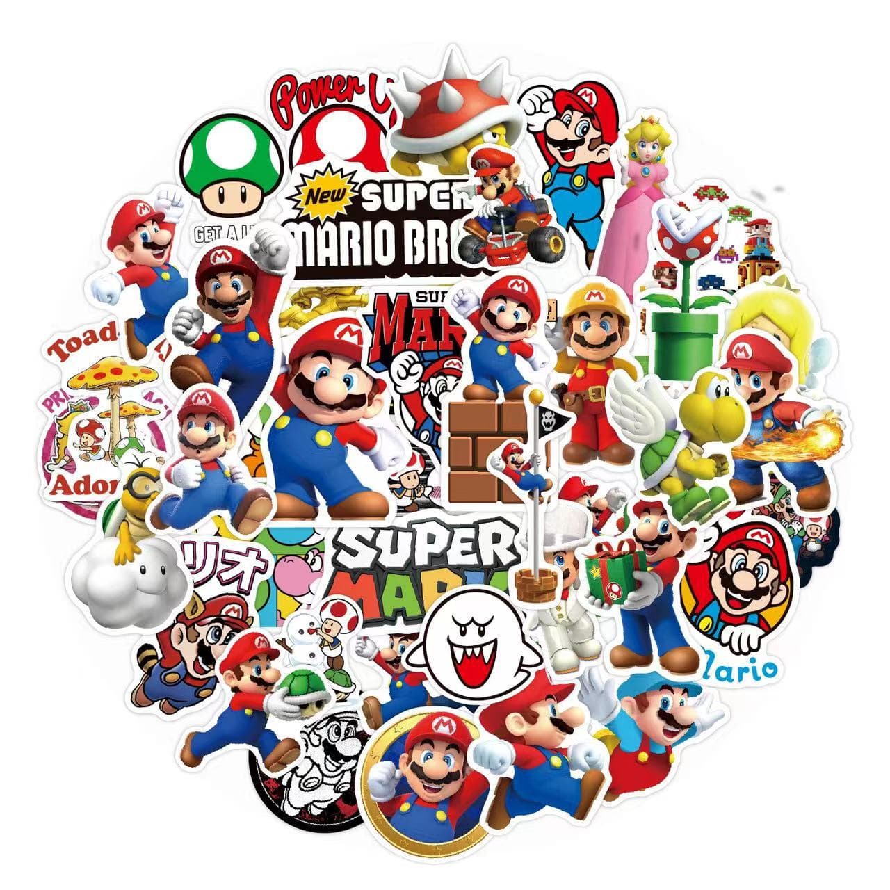 50 pieces of Super Mario cartoon stickers, luggage stickers, computer laptop guitar waterproof pocketbook