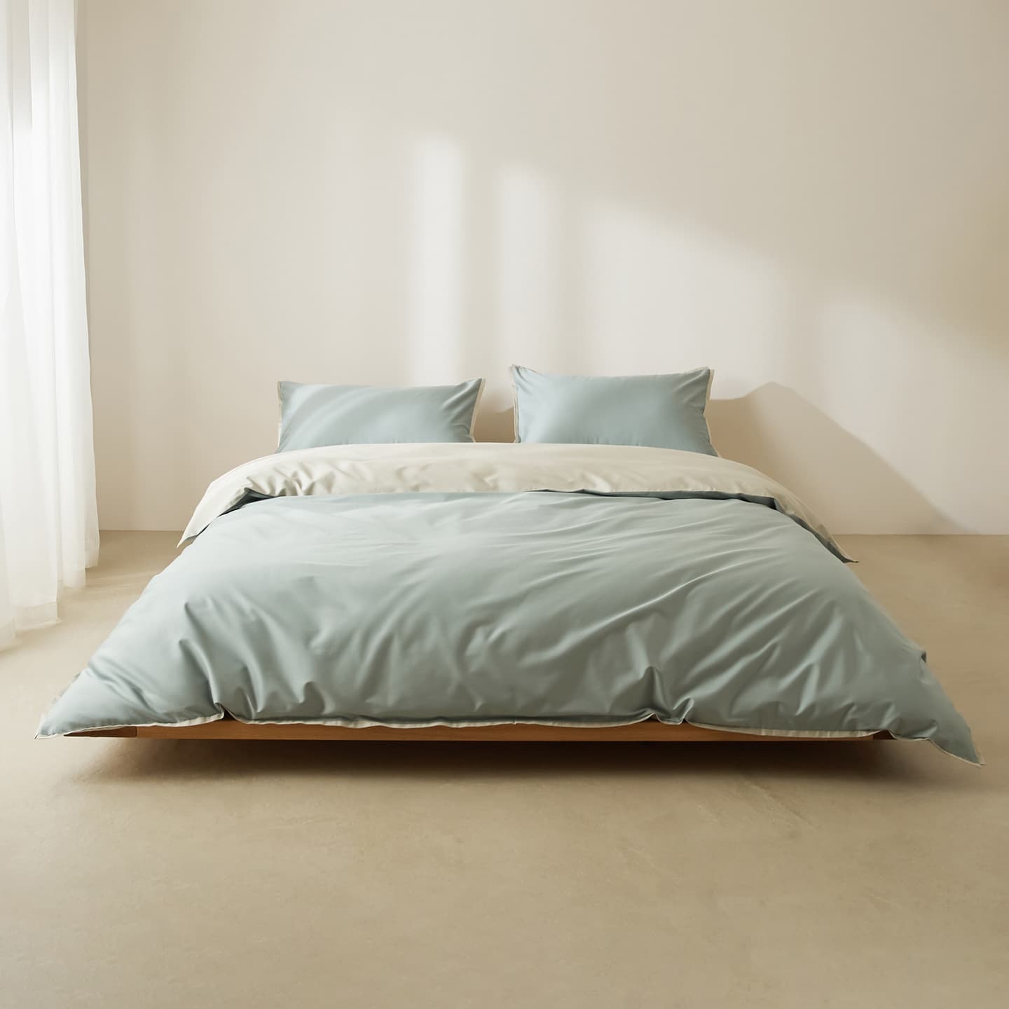 Pure Cotton Long-Staple Cotton Bed Sheet Set, 100% Cotton, True 50 Count, Density 200*100, Thickened Fitted Sheet, Duvet Cover, 3-Piece Set
