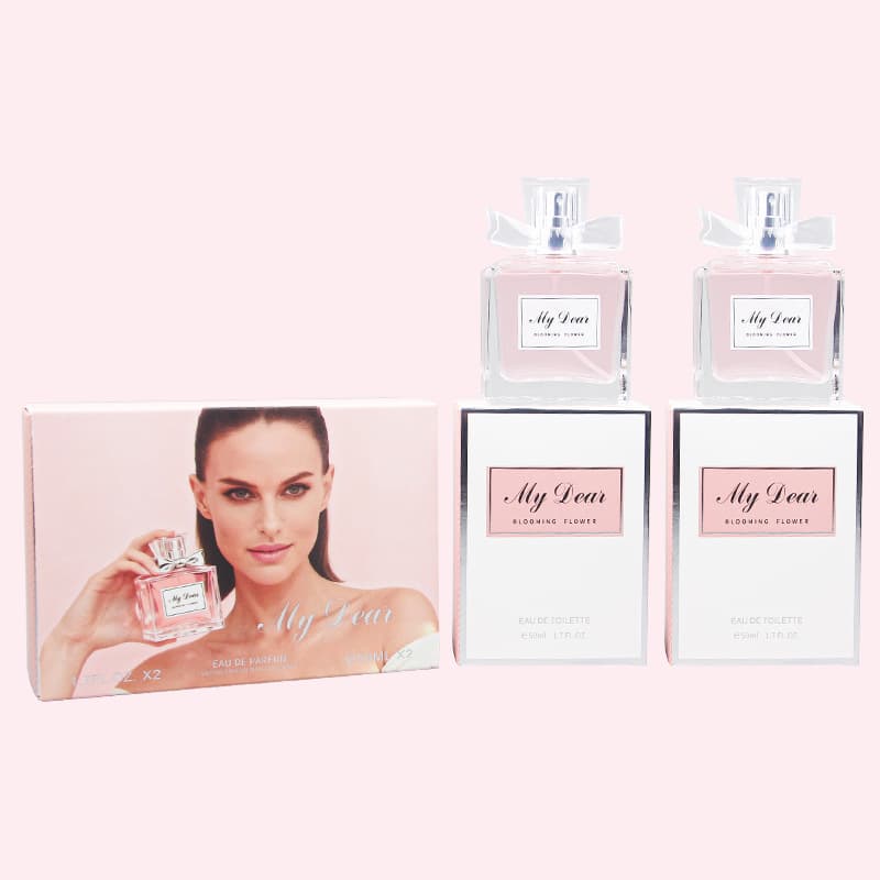 Cross-border Hot Selling Floral Sweetheart Women's Perfume Fresh Long-lasting Fragrance Gift Set Body Spray 50ml*2