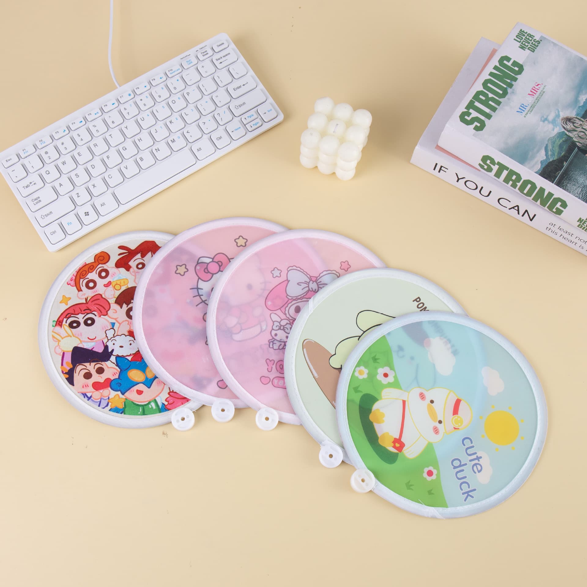 Exclusive New Foldable Fan for Clients, Custom Logo Advertising Round Fan, Compact and Portable